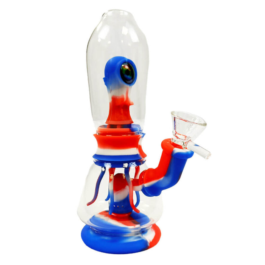 Bong - vetro - silicone Alien Octopus 20 cm