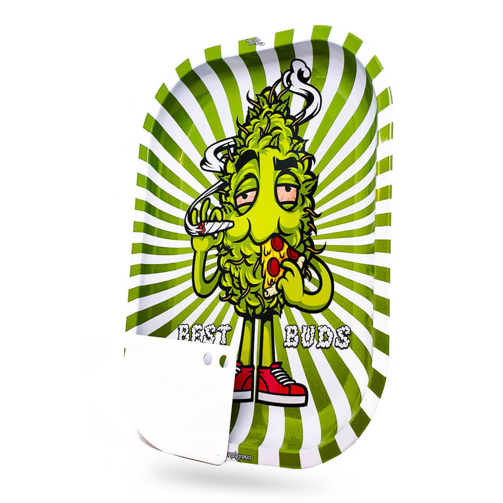 Vassoio - Metallo + Scheda Grinder - Best Buds Pizza Vassoio