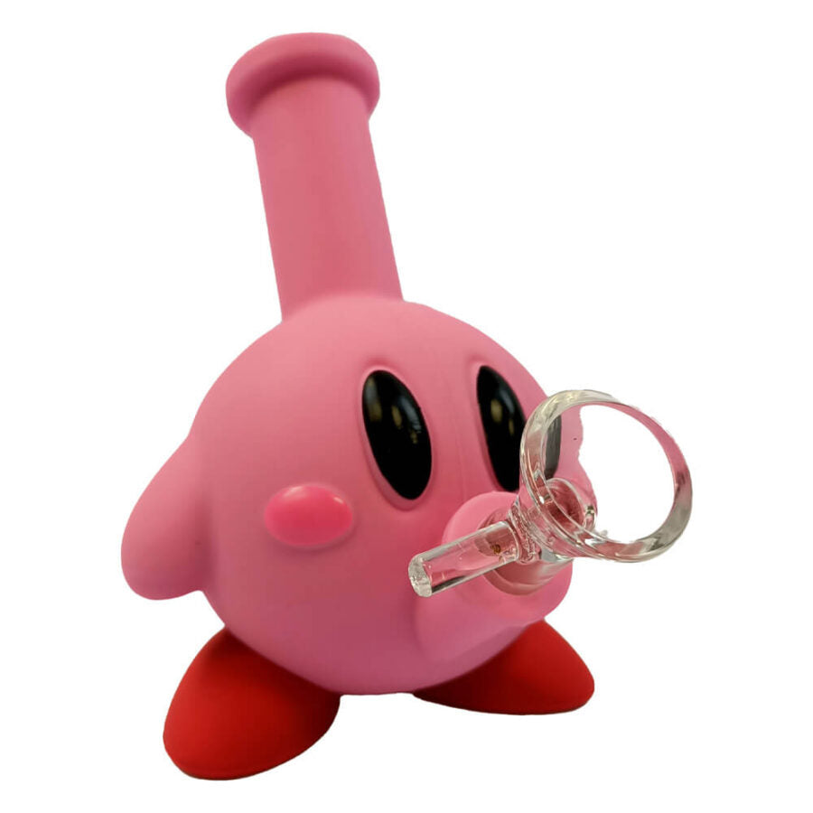 Bong - silicone con creatura rosa con pezzi rimovibili, 14 cm