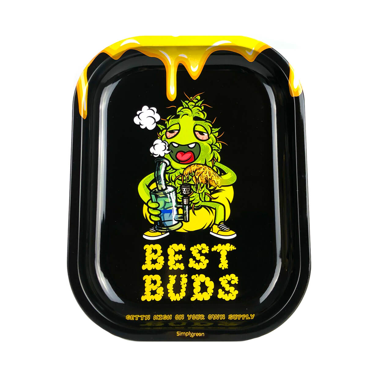Vassoio - Metallo + Grinder Card - Best Buds Dab-All-Day con scheda magnetica