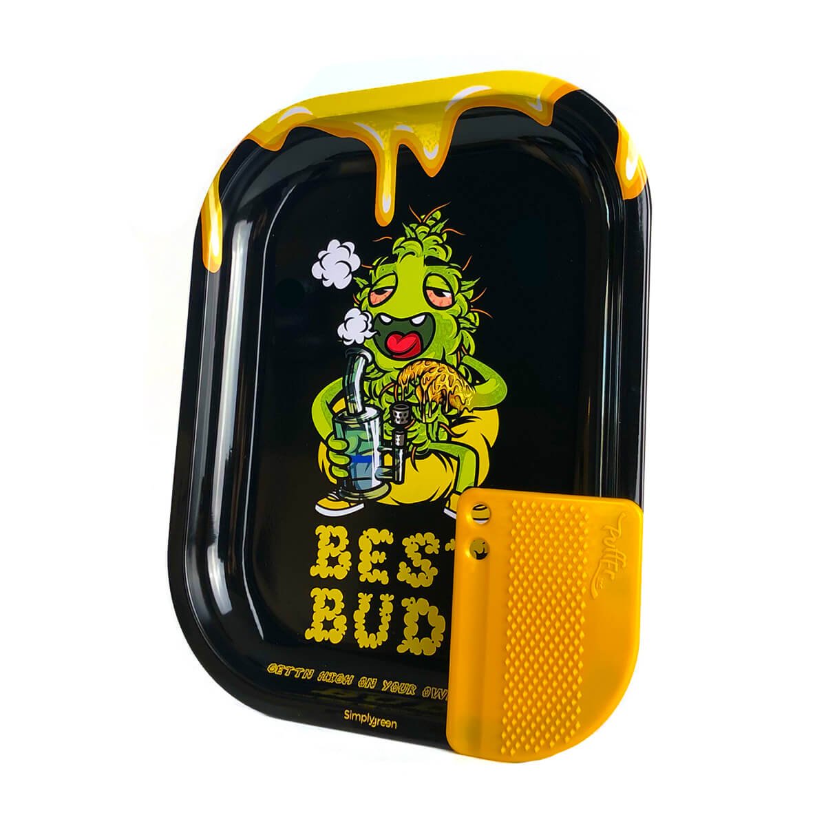 Vassoio - Metallo + Grinder Card - Best Buds Dab-All-Day con scheda magnetica