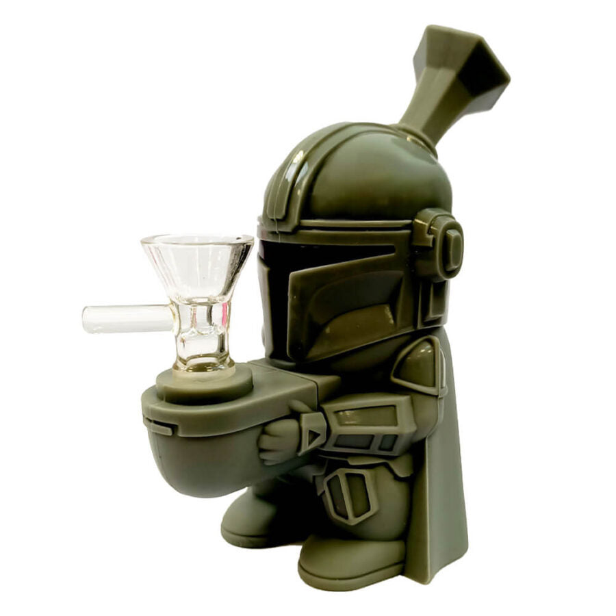 Bong - silicone grigio Space Hero con pezzi rimovibili 15 cm